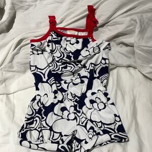 Gymboree 4t red white blue romper nwot